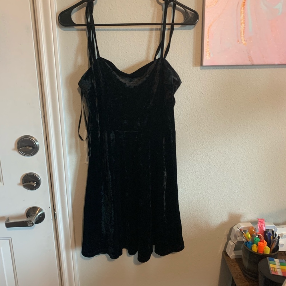 Black velvet dress